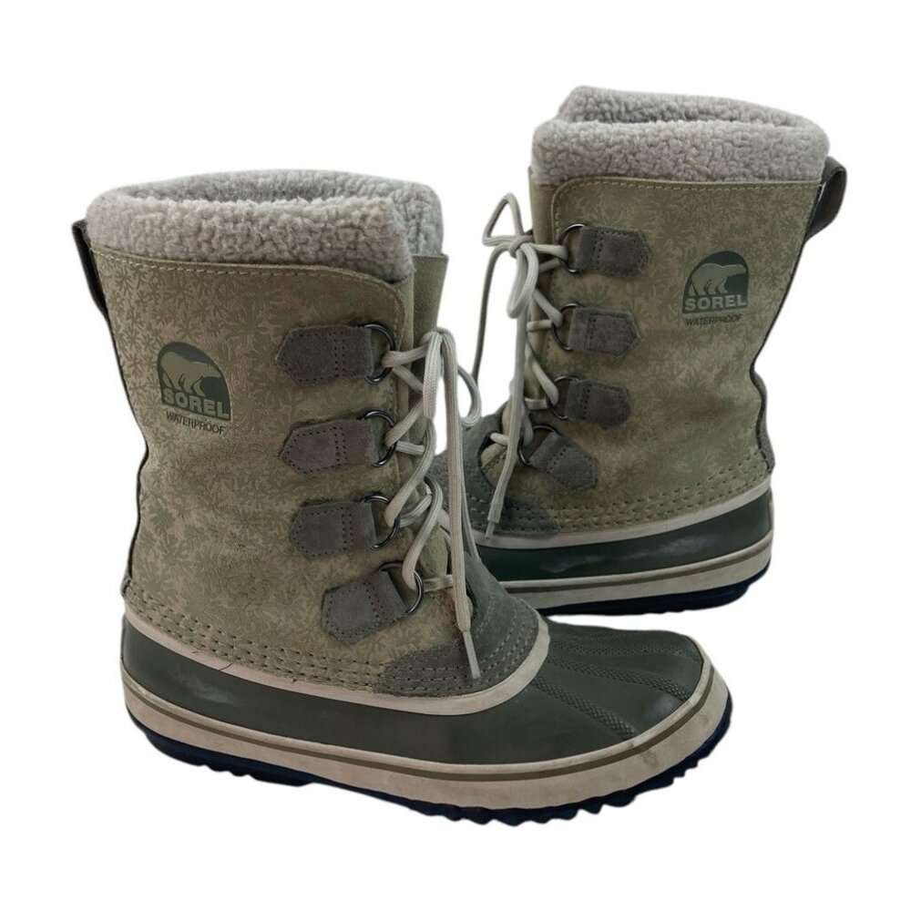 Sorel Olive and Cream Winter Boots - Picture 6 of 13